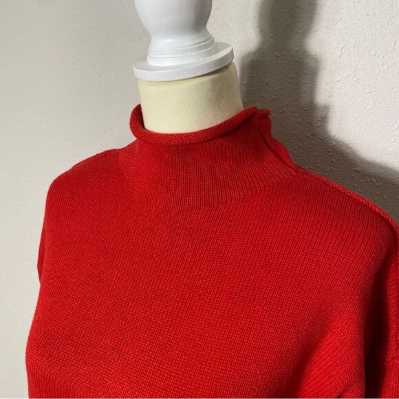 Tahari Mock Neck Colorblock Cotton Blend Ribbed Knit Sweater Women's Size Small - Picture 12 of 15